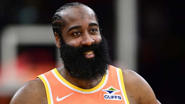 Cleveland Cavaliers guard James Harden Cleveland Cavaliers guard James Harden