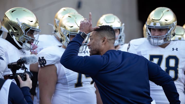 Notre Dame Fighting Irish head coach Marcus Freeman