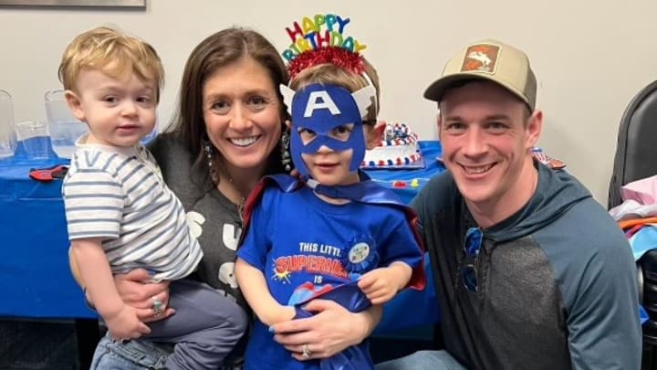 Sami and Tim O'Connell with their sons Stratten and Hazen Sami and Tim O'Connell with their sons Stratten and Hazen