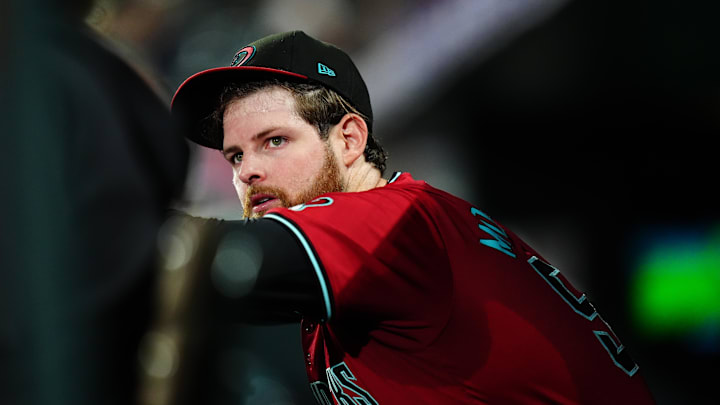 Montgomery in the Diamondbacks' dugout after being pulled in the fifth inning against the Colorado Rockies.