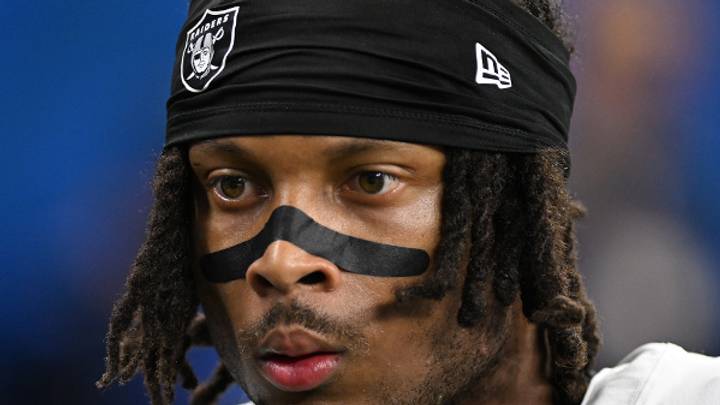 Las Vegas Raiders wide receiver Tre Tucker. Las Vegas Raiders wide receiver Tre Tucker.