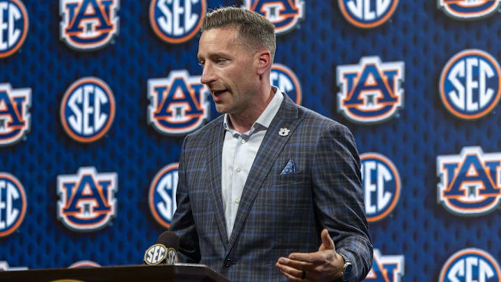 Oct 15, 2025; Birmingham, AL, USA; Auburn Tigers head coach Steven Pearl talks with the media during SEC Media Days at Grand Bohemian Hotel. Oct 15, 2025; Birmingham, AL, USA; Auburn Tigers head coach Steven Pearl talks with the media during SEC Media Days at Grand Bohemian Hotel.