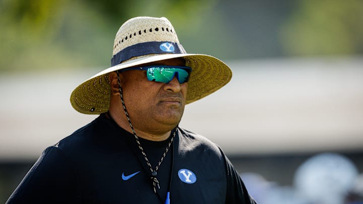 BYU head coach Kalani Sitake at BYU Football Fall Camp