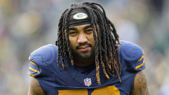 Green Bay Packers defensive lineman Arron Mosby (53) following the game against the Carolina Panthers at Lambeau Field.