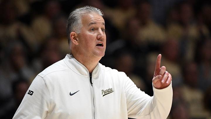 Feb 7, 2026; West Lafayette, Indiana, USA; Purdue Boilermakers head coach Matt Painter motions toward his team during the second half against the Oregon Ducks at Mackey Arena. Mandatory Credit: Marc Lebryk-Imagn Images Feb 7, 2026; West Lafayette, Indiana, USA; Purdue Boilermakers head coach Matt Painter motions toward his team during the second half against the Oregon Ducks at Mackey Arena. Mandatory Credit: Marc Lebryk-Imagn Images