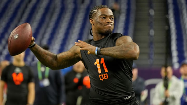 Alabama QB Jalen Milroe met with the Pittsburgh Steelers on Tuesday night ahead of his pro day on Wednesday.