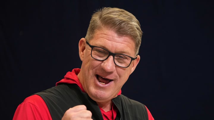 Tampa Bay Buccaneers general manager Jason Licht speaks during the NFL Scouting Combine Tampa Bay Buccaneers general manager Jason Licht speaks during the NFL Scouting Combine