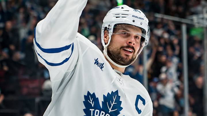 Jan 31, 2026; Vancouver, British Columbia, CAN; Toronto Maple Leafs forward Auston Matthews (34) celebrates his game winning shootout goal against the Vancouver Canucks at Rogers Arena. Mandatory Credit: Bob Frid-Imagn Images Jan 31, 2026; Vancouver, British Columbia, CAN; Toronto Maple Leafs forward Auston Matthews (34) celebrates his game winning shootout goal against the Vancouver Canucks at Rogers Arena. Mandatory Credit: Bob Frid-Imagn Images