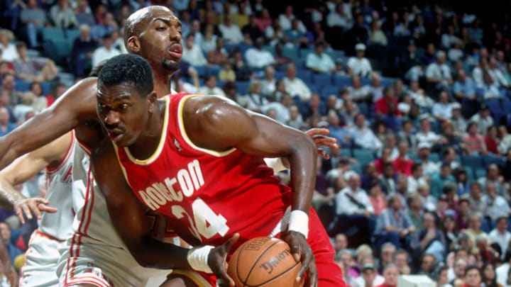 Unknown Date; Miami, FL, USA; FILE PHOTO; Houston Rockets center #34 HAKEEM OLAJUWON in action against JOHN SALLEY of the Miami Heat at the Miami Arena during the 1994-95 season. Mandatory Credit: Photo By Imagn Images (c) Copyright Imagn Images Unknown Date; Miami, FL, USA; FILE PHOTO; Houston Rockets center #34 HAKEEM OLAJUWON in action against JOHN SALLEY of the Miami Heat at the Miami Arena during the 1994-95 season. Mandatory Credit: Photo By Imagn Images (c) Copyright Imagn Images