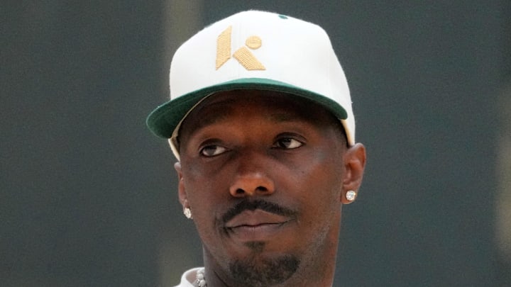 Jul 2, 2024; El Segundo, CA, USA; Sports agent Rich Paul attends a Los Angeles Lakers press conference at the UCLA Health Training Center. Mandatory Credit: Kirby Lee-Imagn Images