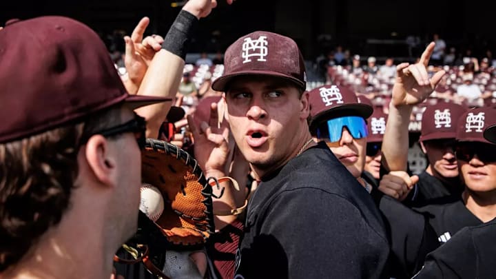 Mississippi State Pitcher Duke Stone (#11) during the game between the Lipscomb Bison and the Mississippi State Bulldogs at Dudy Noble Field at Polk-Dement Stadium in Starkville, MS.