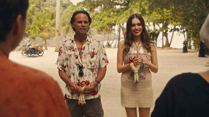 Walton Goggins and Aimee Lou Wood in The White Lotus season 3 on HBO Walton Goggins and Aimee Lou Wood in The White Lotus season 3 on HBO