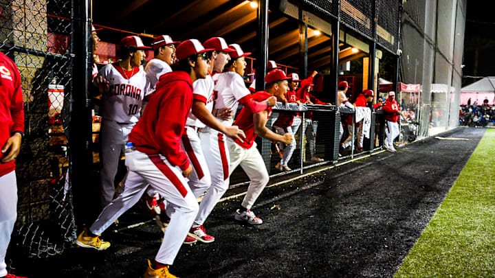 Corona baseball team celebrates at the Boras Classic.