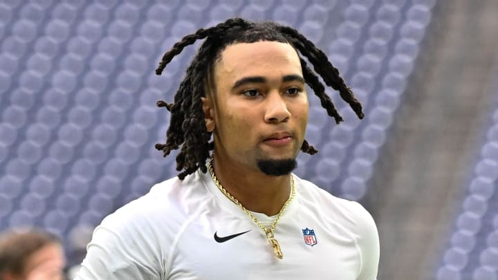 Sep 17, 2023; Houston, Texas, USA; Houston Texans quarterback C.J. Stroud (7) jogs off the field after the game against the Indianapolis Colts at NRG Stadium. Mandatory Credit: Maria Lysaker-USA TODAY Sports Sep 17, 2023; Houston, Texas, USA; Houston Texans quarterback C.J. Stroud (7) jogs off the field after the game against the Indianapolis Colts at NRG Stadium. Mandatory Credit: Maria Lysaker-USA TODAY Sports