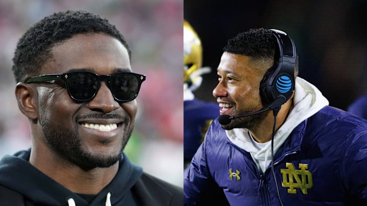 USC Trojans Legend Reggie Bush, Notre Dame Fighting Irish coach Marcus Freeman