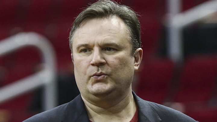 Dec 22, 2018; Houston, TX, USA; Houston Rockets general manager Daryl Morey looks on before a game between the Rockets and the San Antonio Spurs at Toyota Center. Mandatory Credit: Troy Taormina-Imagn Images