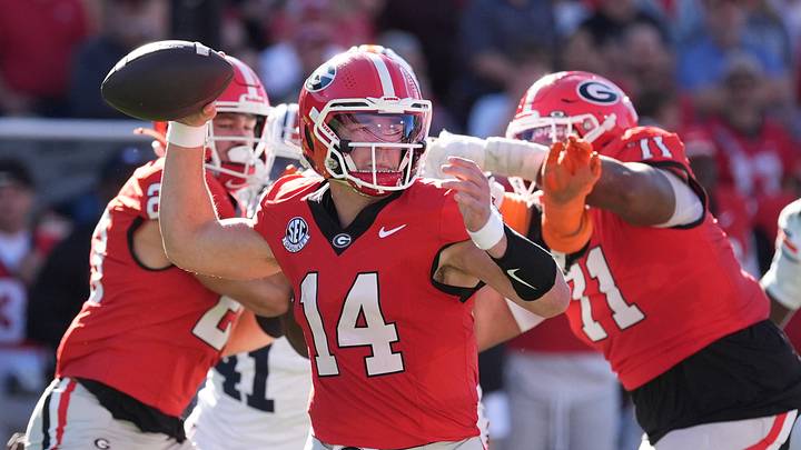 The Georgia Bulldogs and quarterback Gunner Stockton are favored in Week 9. The Georgia Bulldogs and quarterback Gunner Stockton are favored in Week 9.