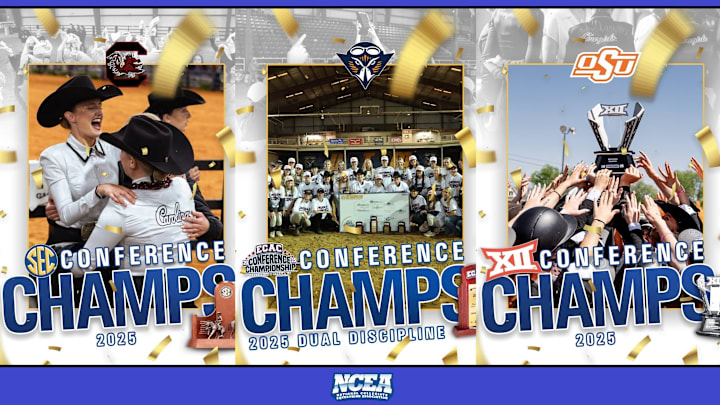 The three dual discipline conference championships in the NCEA that were decided over the weekend featured history-making rides for South Carolina, UT-Martin and Oklahoma State. The three dual discipline conference championships in the NCEA that were decided over the weekend featured history-making rides for South Carolina, UT-Martin and Oklahoma State.