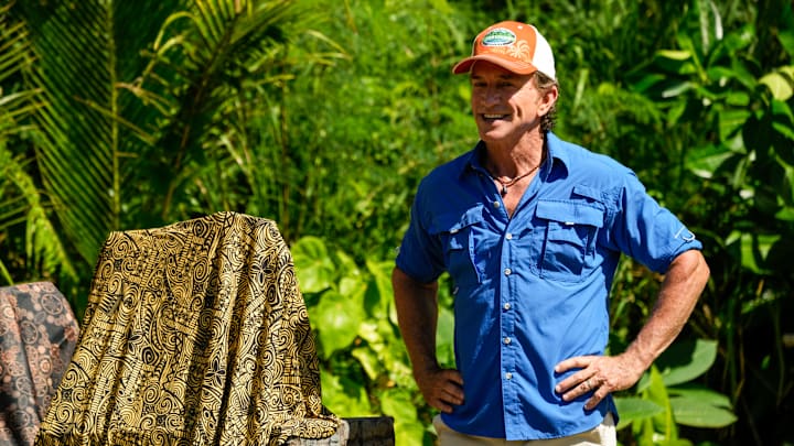 “Act One of a Horror Film” – SURVIVOR. Pictured (L-R): Jeff Probst. Photo: Robert Voets/CBS ©2025 CBS Broadcasting, Inc. All Rights Reserved.