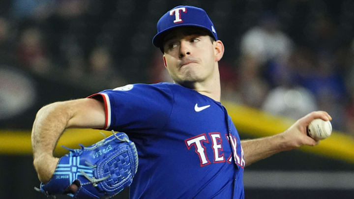 Texas Rangers pitcher Cody Bradford throws a baseball