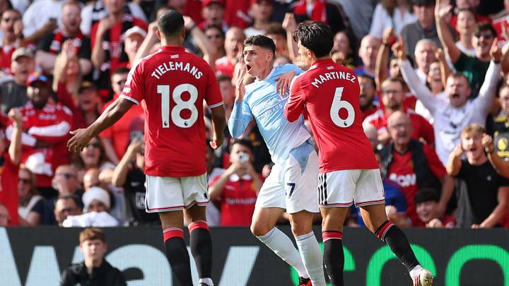 Phil Foden controversially sees red in the Manchester derby Phil Foden controversially sees red in the Manchester derby