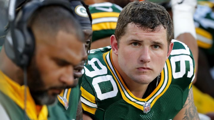 Former Green Bay Packers defensive tackle Jack Heflin (90) is shown during their preseason game on Saturday, August 14, 2021 at Lambeau Field.