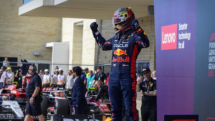 Oct 22, 2023; Austin, Texas, USA; Red Bull Racing Honda driver Max Verstappen (1) of Team