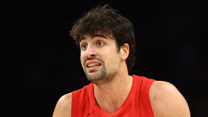 Apr 14, 2026; Phoenix, Arizona, USA; Portland Trail Blazers forward Deni Avdija (8) against the Phoenix Suns during the play-in rounds of the 2026 NBA Playoffs at Mortgage Matchup Center. Mandatory Credit: Mark J. Rebilas-Imagn Images