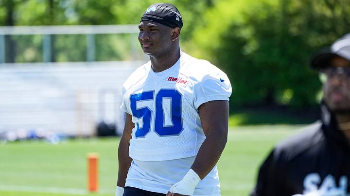 Detroit Lions defensive lineman Skyler Gill-Howard (50) walks off the field after practice during OTAs at Meijer Performance Center in Allen Park on Friday, May 29, 2026. Detroit Lions defensive lineman Skyler Gill-Howard (50) walks off the field after practice during OTAs at Meijer Performance Center in Allen Park on Friday, May 29, 2026.