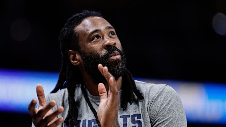 Mar 5, 2025; Denver, Colorado, USA; Denver Nuggets center DeAndre Jordan (6) in the second quarter against the Sacramento Kings at Ball Arena. Mandatory Credit: Isaiah J. Downing-Imagn Images