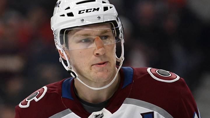 Oct 19, 2026; Philadelphia, Pennsylvania, USA; Colorado Avalanche center Nathan MacKinnon (29) against the Philadelphia Flyers during the second period at Xfinity Mobile Arena. Mandatory Credit: Eric Hartline-Imagn Images