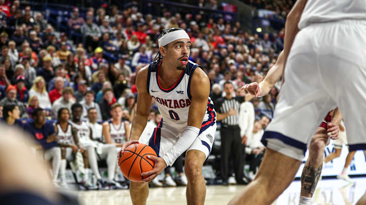 Gonzaga senior guard Ryan Nembhard. Gonzaga senior guard Ryan Nembhard.