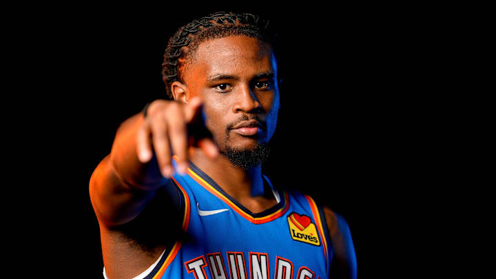 Cason Wallace is pictured during the Thunder media day at the Paycom Center in Oklahoma City, on Monday, Sept. 30, 2024. Cason Wallace is pictured during the Thunder media day at the Paycom Center in Oklahoma City, on Monday, Sept. 30, 2024.