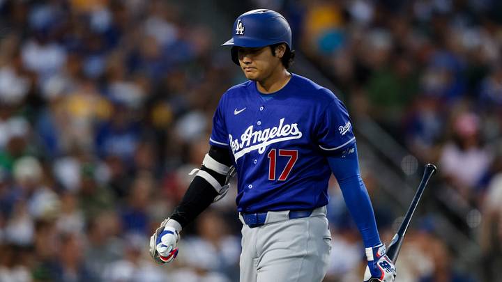 Jul 1, 2026; West Sacramento, California, USA; Los Angeles Dodgers designated hitter Shohei Ohtani (17) reacts after striking out during the seventh inning against the Athletics at Sutter Health Park. Mandatory Credit: Sergio Estrada-Imagn Images Jul 1, 2026; West Sacramento, California, USA; Los Angeles Dodgers designated hitter Shohei Ohtani (17) reacts after striking out during the seventh inning against the Athletics at Sutter Health Park. Mandatory Credit: Sergio Estrada-Imagn Images