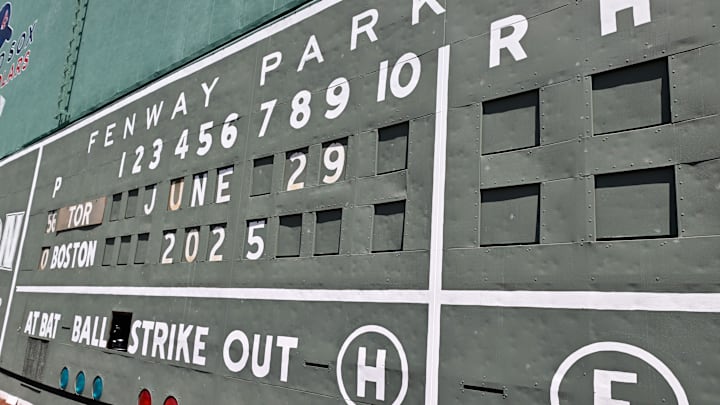 Jun 29, 2025; Boston, Massachusetts, USA; A closeup view of the Green Monster before a game at Fenway Park between the Boston Red Sox and the Toronto Blue Jays. Mandatory Credit: Eric Canha-Imagn Images Jun 29, 2025; Boston, Massachusetts, USA; A closeup view of the Green Monster before a game at Fenway Park between the Boston Red Sox and the Toronto Blue Jays. Mandatory Credit: Eric Canha-Imagn Images