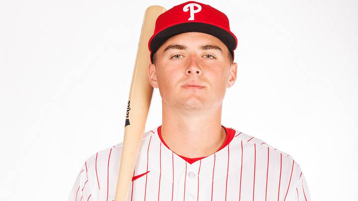 Feb 19, 2026; Clearwater, FL, USA; Philadelphia Phillies infielder Aidan Miller (81) poses for media day. Mandatory Credit: Morgan Tencza-Imagn Images Feb 19, 2026; Clearwater, FL, USA; Philadelphia Phillies infielder Aidan Miller (81) poses for media day. Mandatory Credit: Morgan Tencza-Imagn Images