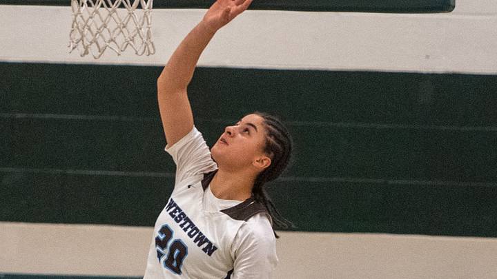Westtown s Jordyn Palmer spins around as she shoots a layup against Delone Catholic in Hoops for Harmony at York County Tech on Saturday, Jan. 13, 2023. Westtown s Jordyn Palmer spins around as she shoots a layup against Delone Catholic in Hoops for Harmony at York County Tech on Saturday, Jan. 13, 2023.