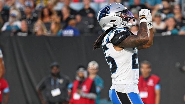 Carolina Panthers running back Jonathon Brooks (25) celebrates a touchdown during the first quarter against the Jacksonville Jaguars at EverBank Stadium. Mandatory Credit: Melina Myers-Imagn Images Carolina Panthers running back Jonathon Brooks (25) celebrates a touchdown during the first quarter against the Jacksonville Jaguars at EverBank Stadium. Mandatory Credit: Melina Myers-Imagn Images