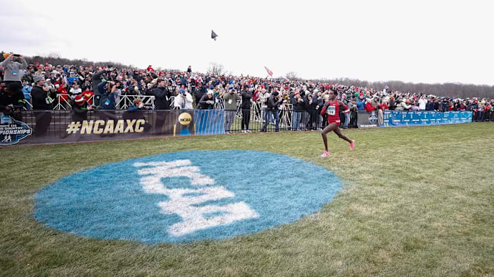 Alabama Track & Field (Cross Country/Distance) Doris Lemngole approaches the finish line during NCAA National Championship at Thomas Zimmer Championship Course in Madison, WI on Saturday, Nov 23, 2024.