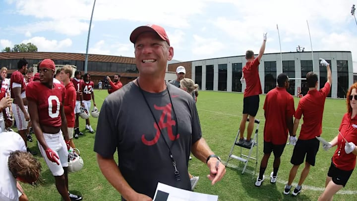8/14/25 MFB Fall Camp Practice 13 Alabama Football Head Coach Kalen DeBoer Photo by Kent Gidley 8/14/25 MFB Fall Camp Practice 13 Alabama Football Head Coach Kalen DeBoer Photo by Kent Gidley