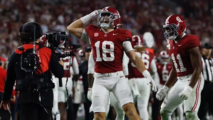 Alabama Defensive Back Bray Hubbard (18) in action against LSU at Bryant-Denny Stadium in Tuscaloosa, AL on Saturday, Nov 8, 2025.