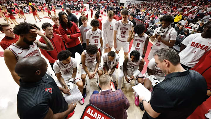 The Alabama Basketball Team in action against South Carolina at Coleman Coliseum in Tuscaloosa, AL on Saturday, Feb 14, 2026.
