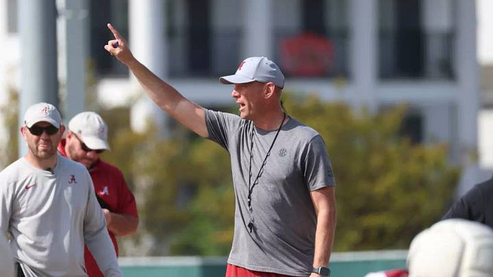 3/30/26 MFB Spring Practice Alabama Football Head Coach Kalen DeBoer Photo by Kent Gidley 3/30/26 MFB Spring Practice Alabama Football Head Coach Kalen DeBoer Photo by Kent Gidley
