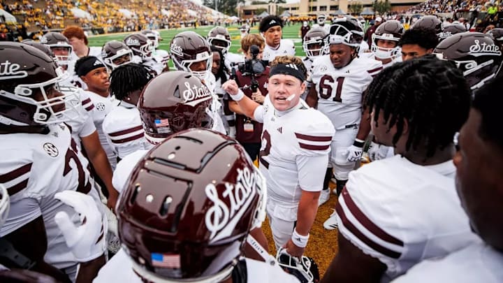 Mississippi State Quarterback Blake Shapen (#2) during the game between the Southern Mississippi Golden Eagles and the Mississippi State Bulldogs at M.M. Roberts Stadium in Hattiesburg, MS. Mississippi State Quarterback Blake Shapen (#2) during the game between the Southern Mississippi Golden Eagles and the Mississippi State Bulldogs at M.M. Roberts Stadium in Hattiesburg, MS.