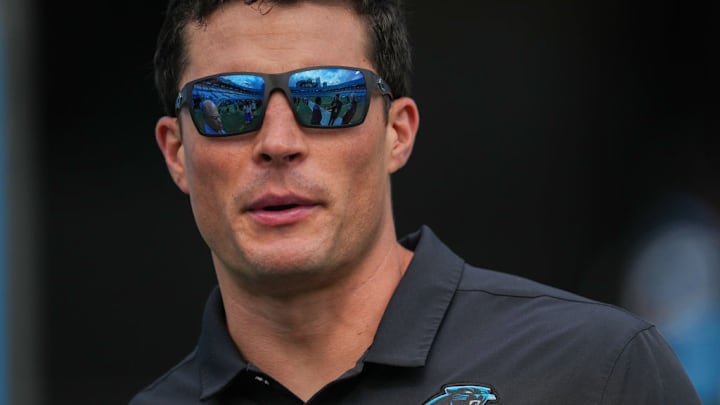 CHARLOTTE, NORTH CAROLINA - SEPTEMBER 15: Former Carolina Panthers player Luke Kuechley is seen during the game against the Los Angeles Chargers at Bank of America Stadium on September 15, 2024 in Charlotte, North Carolina.