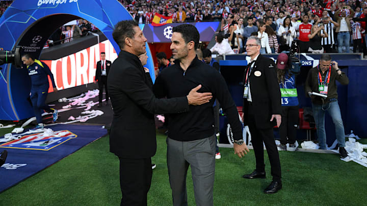 Mikel Arteta locks horns with Diego Simeone for the third time this season.