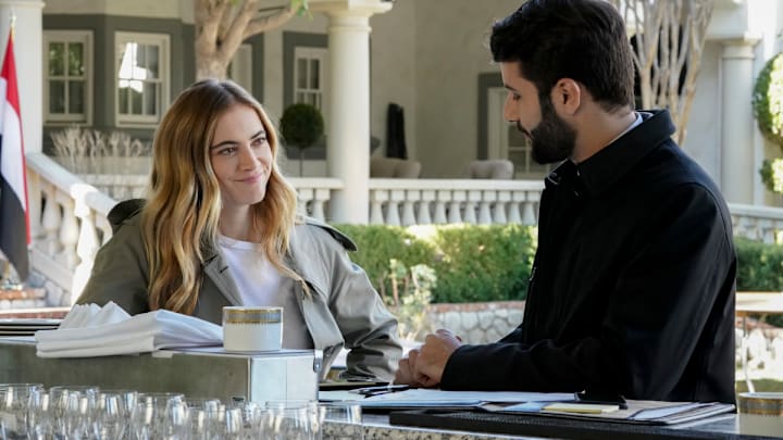 “Gut Punch” – Vance assigns McGee, Torres and Bishop to COVID compliance duty at a foreign affairs summit, where they discover a link to another NCIS team’s murder case, on NCIS, Tuesday, April 6 (8:00-9:00 PM, ET/PT) on the CBS Television Network. Rocky Carroll directed the episode. Pam Dawber guest stars as investigative journalist Marcie Warren. Pictured: Emily Wickersham as NCIS Special Agent Eleanor "Ellie" Bishop. Photo: Bill Inoshita/CBS ©2021 CBS Broadcasting, Inc. All Rights Reserved.