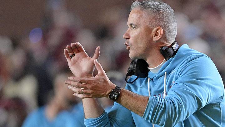 Nov 1, 2025; Tallahassee, Florida, USA; Florida State Seminoles head coach Mike Norvell during the fourth quarter against the Wake Forest Demon Deacons at Doak S. Campbell Stadium. Mandatory Credit: Melina Myers-Imagn Images