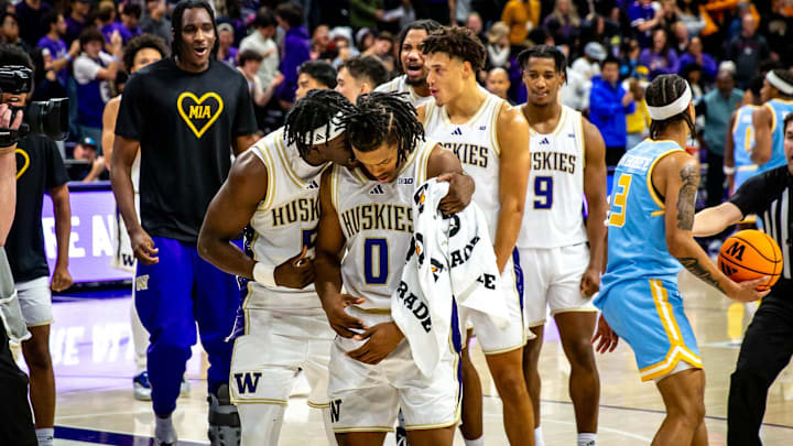 Zoom Diallo lets Quimari Peterson know what a big play he just made against Southern. 