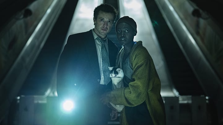 Lupita Nyong’o as “Samira” and Joseph Quinn as “Eric” in A Quiet Place: Day One from Paramount Pictures.